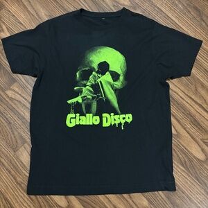 Giallo Disco Woman Tee * Size Large* Y2K * Skull Neon Print